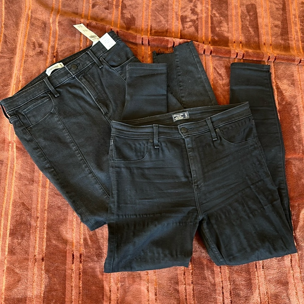 Abercrombie Fitch skinny ankle high rise Jean leggings two pair